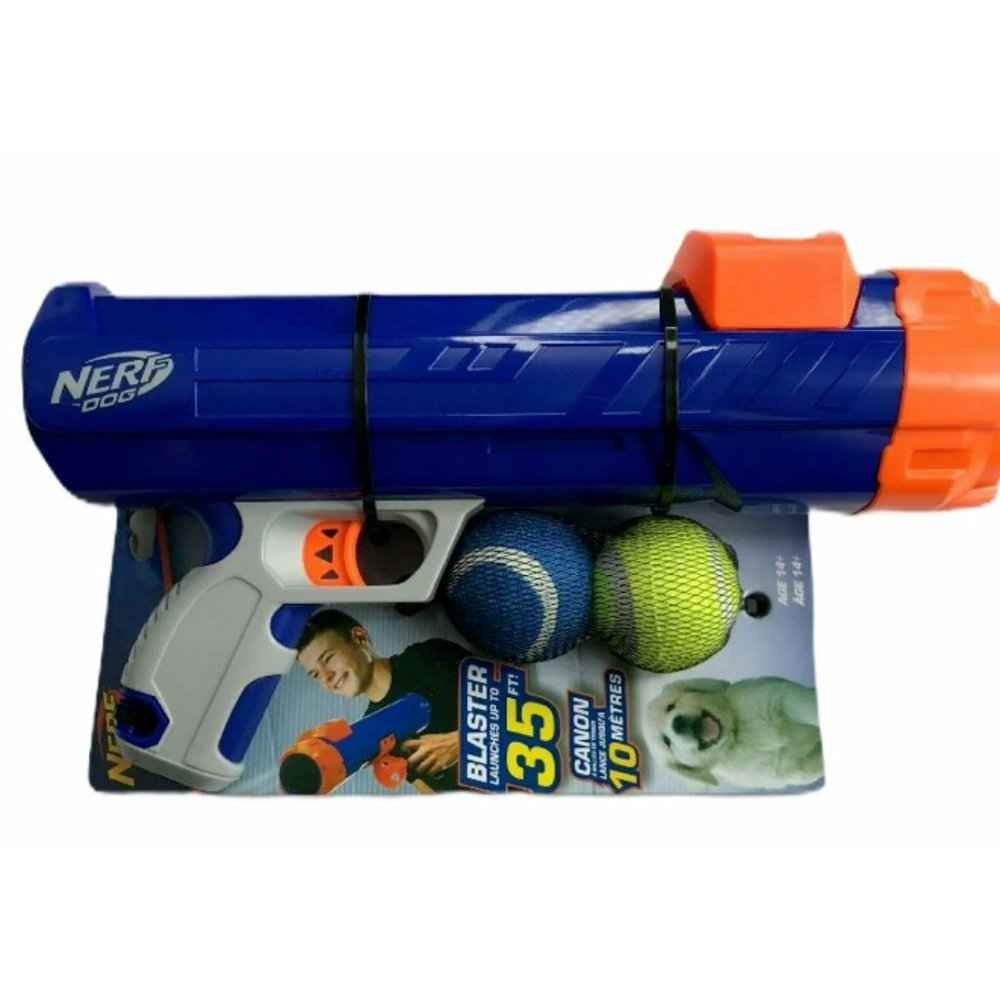 NERF Dog Tennis Ball Launcher Canon Toy Blue